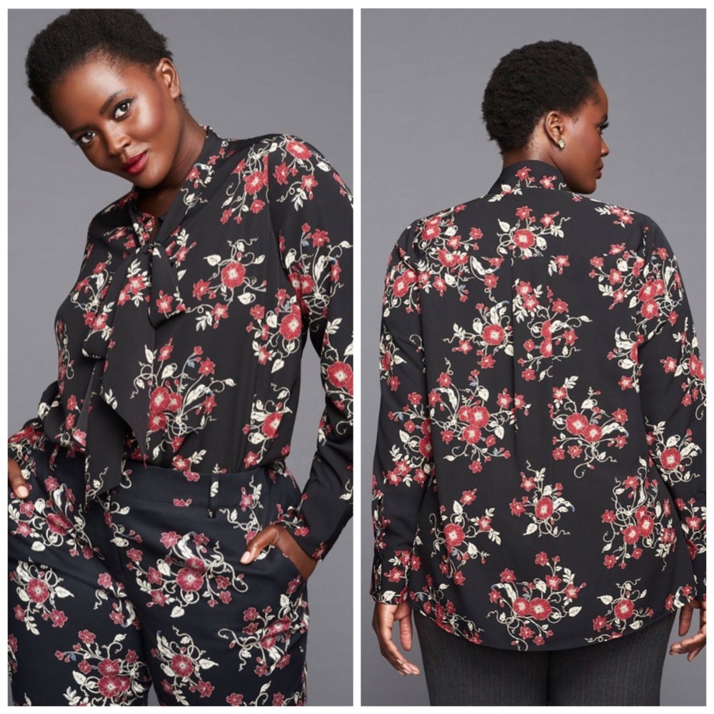 Lane Bryant Glamour X Floral Blouse